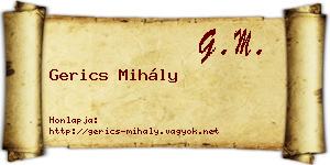 Gerics Mihály névjegykártya